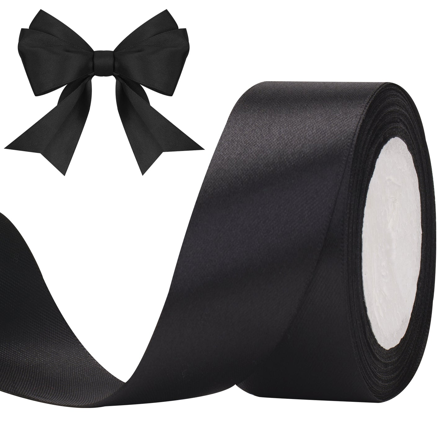 G2PLUS Black Stain Ribbons, 40mm Gift Wrap Ribbon, 22M Ribbons for Gift Wrapping, Halloween Day Decorative Ribbon, Wide Fabric Ribbon, Gift Wrapping Ribbon for Crafting, Halloween Party Decoration