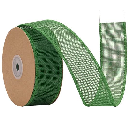 G2PLUS 4cm Wired Burlap Ribbon, Green Wired Ribbon for Crafting,10m Hessian Wired Ribbon for Bows Making, Wired Ribbon for Gift Wrapping, Wired Ribbon for Wreaths, Christmas Decoration