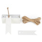 G2PLUS Small Kraft Gift Tags White, 7x2CM Mini Blank Labels with String, Small Jar Name Tags for Home-Made Gifts Presents, Party Favours,Bottles