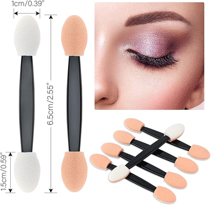 50PCS Sponge Eyeshadow Applicators - Disposable Sponge Brushes - Beige Eye Shadows for Nails & Eyeshadow Makeup