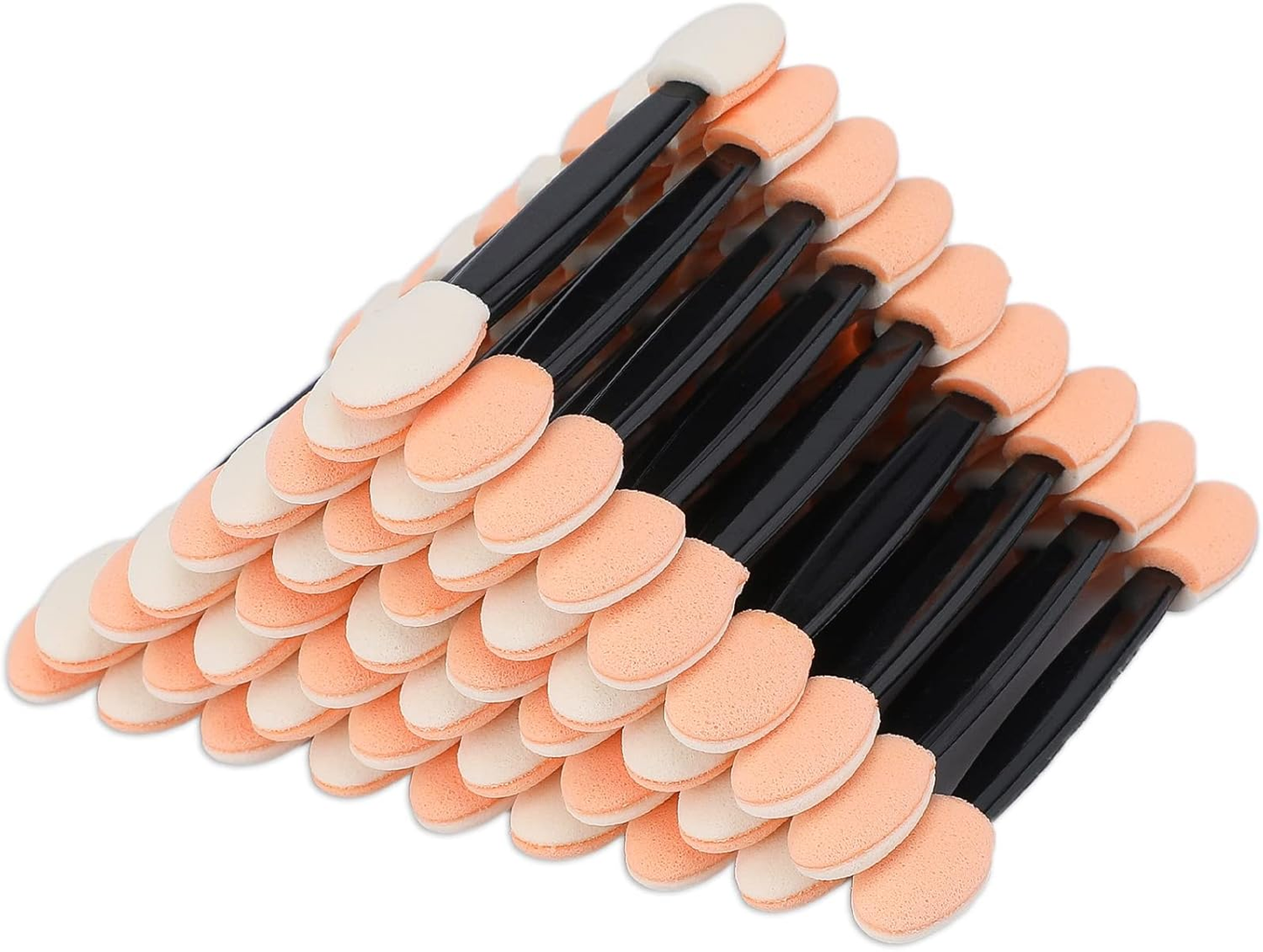 50PCS Sponge Eyeshadow Applicators - Disposable Sponge Brushes - Beige Eye Shadows for Nails & Eyeshadow Makeup