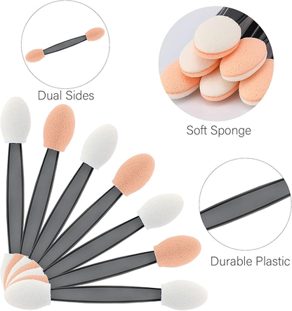 50PCS Sponge Eyeshadow Applicators - Disposable Sponge Brushes - Beige Eye Shadows for Nails & Eyeshadow Makeup
