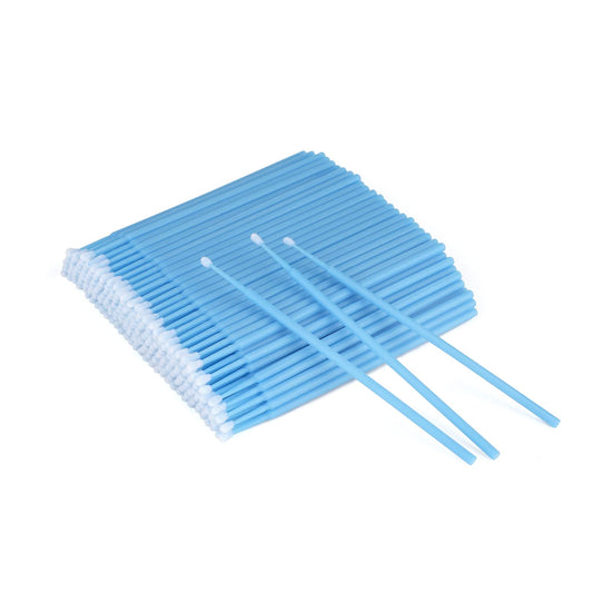 G2PLUS Micro Swabs, 100pcs Cotton Swabs for Makeup, Blue Microswabs for Eyelash Extensions, Disposable Applicators Brush for Nails, Eyeliner and Lash Tech Supplies
