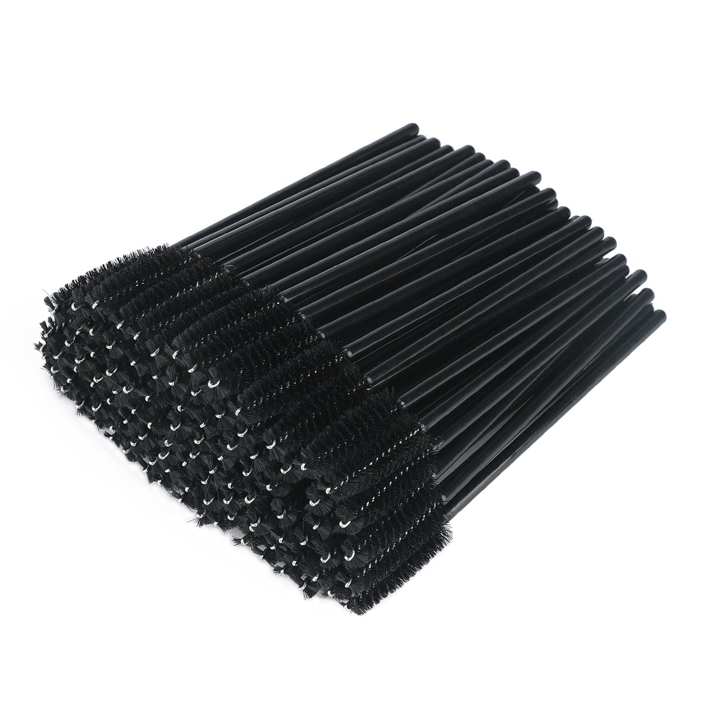 G2PLUS 50pcs Disposable Eyelash Brushes, Mascara Wands Applicator Makeup Kits, Eyelash Spoolies Brushes for Lash Extensions, Eyebrow Grooming, Makeup Kit, Salon Professional Use (Black)