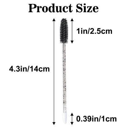 G2PLUS 100pcs Eyelash Brush Lip Brush, Dual Ended Lip & Lash Brush, Disposable Mascara Wands and Lipstick Brush, Eyelash Extension Supplies Makeup Brush for Eyebrow, Lip and Makeup (Black)