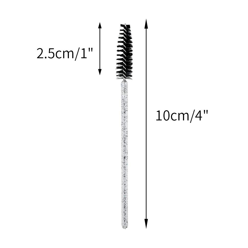 G2PLUS 50PCS Eyelash Mascara Brushes, Black Disposable Lash Spoolies, Bendable Crystal Mascara Wands for Lash Extensions, Eyebrow Grooming, Makeup Kit, Salon Professional Use