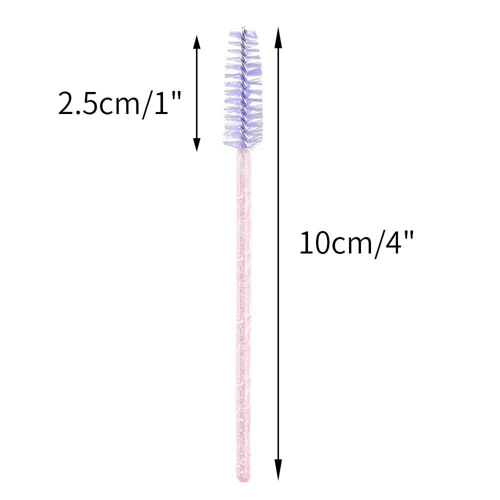 G2PLUS 50PCS Eyelash Mascara Brushes, Disposable Lash Spoolies, Bendable Crystal Mascara Wands for Lash Extensions, Eyebrow Grooming, Makeup Kit, Salon Professional Use