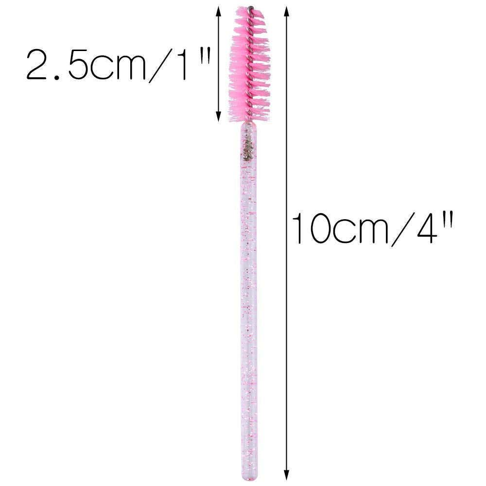 G2PLUS 50PCS Eyelash Mascara Brushes, Disposable Lash Spoolies, Bendable Crystal Mascara Wands for Lash Extensions, Eyebrow Grooming, Makeup Kit, Salon Professional Use