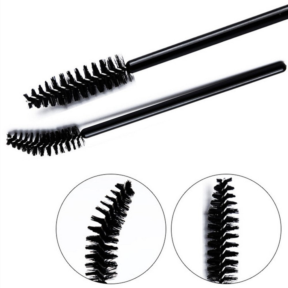 G2PLUS 50pcs Disposable Eyelash Brushes, Mascara Wands Applicator Makeup Kits, Eyelash Spoolies Brushes for Lash Extensions, Eyebrow Grooming, Makeup Kit, Salon Professional Use (Black)