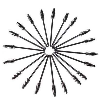 G2PLUS 50pcs Disposable Eyelash Brushes, Mascara Wands Applicator Makeup Kits, Eyelash Spoolies Brushes for Lash Extensions, Eyebrow Grooming, Makeup Kit, Salon Professional Use (Black)