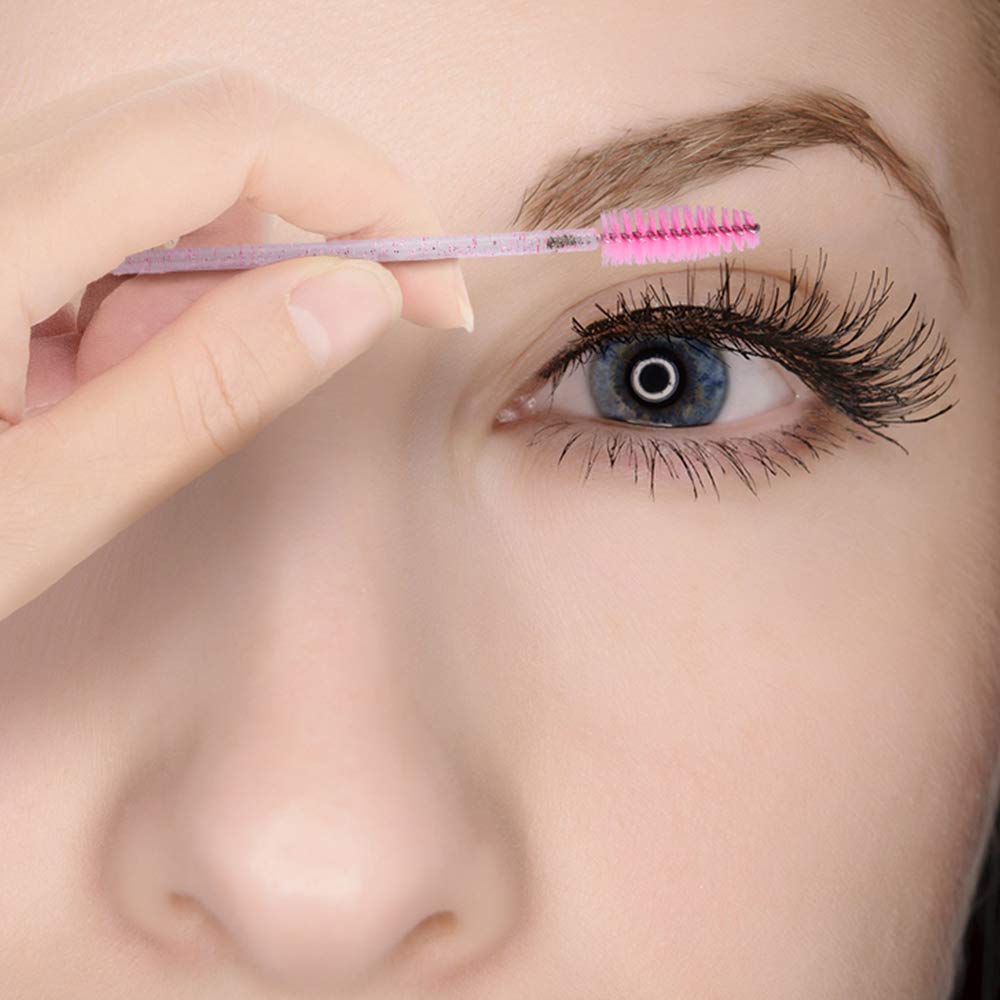 G2PLUS 50PCS Eyelash Mascara Brushes, Disposable Lash Spoolies, Bendable Crystal Mascara Wands for Lash Extensions, Eyebrow Grooming, Makeup Kit, Salon Professional Use