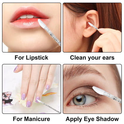 G2PLUS 100pcs Eyelash Brush Lip Brush, Dual Ended Lip & Lash Brush, Disposable Mascara Wands and Lipstick Brush, Eyelash Extension Supplies Makeup Brush for Eyebrow, Lip and Makeup (Black)