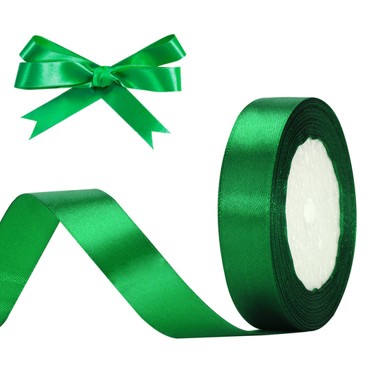 G2PLUS Green Stain Ribbons, 20mm Green Ribbons for Gift Wrapping, 22M Gift Wrap Ribbon, Decorative Gift Wrapping Ribbon for St Patrick's Day, Crafting, Wedding Party Decoration