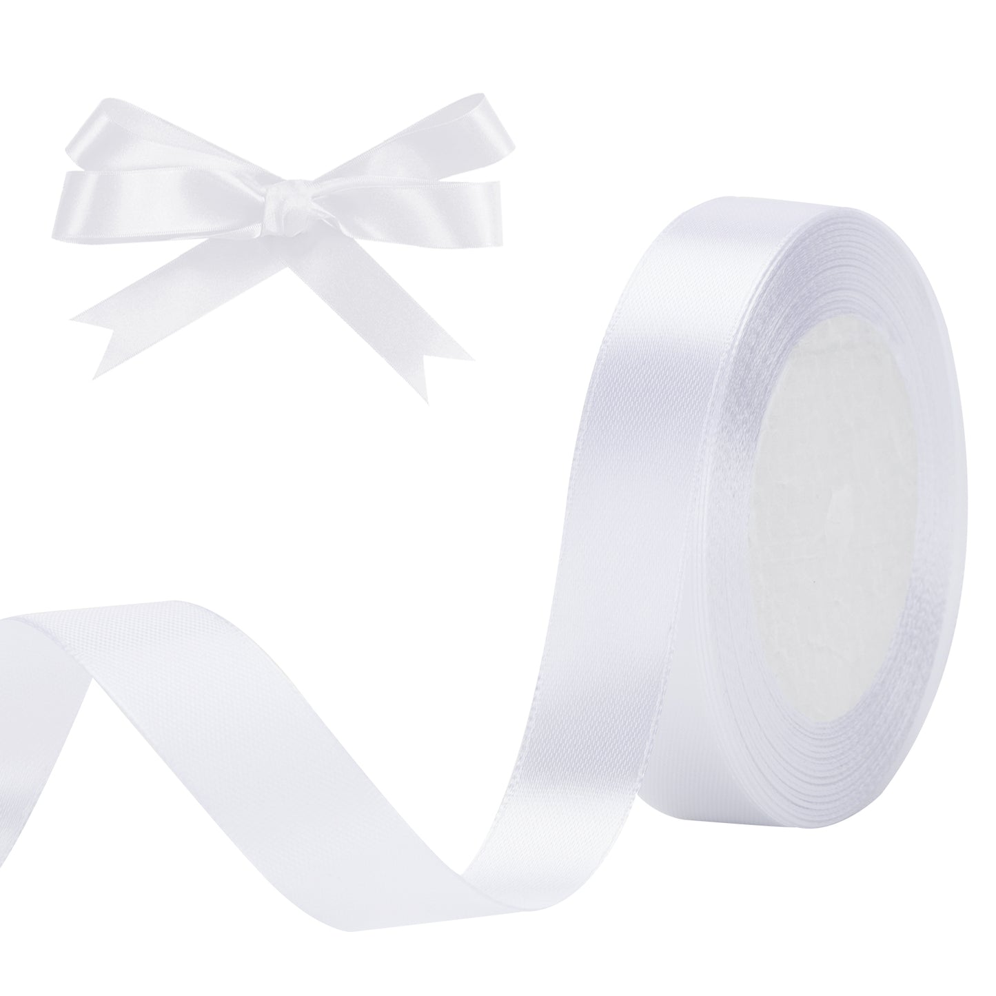 G2PLUS White Stain Ribbons, 20mm Gift Wrap Ribbon, 22M Ribbons for Gift Wrapping, Valentine's Day Decorative Ribbon, Thick Fabric Ribbon, Gift Wrapping Ribbon for Crafting, Wedding Party Decoration