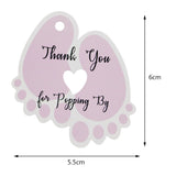 Original Design Thank You for Popping by,100 PCS Cute Baby Feet Thank You Tags with 100 Feet Natural Jute Twine Perfect for Baby Shower Favor (Pink) - G2plus