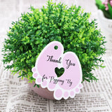 Original Design Thank You for Popping by,100 PCS Cute Baby Feet Thank You Tags with 100 Feet Natural Jute Twine Perfect for Baby Shower Favor (Pink) - G2plus