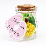 Original Design Thank You for Popping by,100 PCS Cute Baby Feet Thank You Tags with 100 Feet Natural Jute Twine Perfect for Baby Shower Favor (Pink) - G2plus
