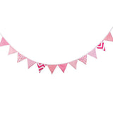 3.3 M Triangle Pennant Flags Vintage Bunting Floral Cotton Banner Kit Pennant Garland For Wedding,Festivals,Nursery,Outdoor Pennant Hanging Decoration (Pink) - G2plus