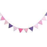 3.3 M Triangle Pennant Flags Vintage Bunting Floral Cotton Banner Kit Pennant Garland For Wedding,Festivals,Nursery,Outdoor Pennant Hanging Decoration (Purple) - G2plus
