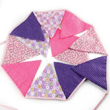 3.3 M Triangle Pennant Flags Vintage Bunting Floral Cotton Banner Kit Pennant Garland For Wedding,Festivals,Nursery,Outdoor Pennant Hanging Decoration (Purple) - G2plus