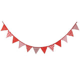 3.3 M Triangle Pennant Flags Vintage Bunting Floral Cotton Banner Kit Pennant Garland For Wedding,Festivals,Nursery,Outdoor Pennant Hanging Decoration (Red) - G2plus