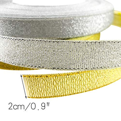 G2PLUS Ruban D'emballage Cadeau en Organza,pour Coffret Cadeau Décoration Mariage Noël - 2 rouleaux x 22M