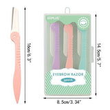 G2PLUS 3 PCS Eyebrow Razor Shaper Cheek Facial Hair Remover Peach Fuzz Shaver Women's Trimmer Shaving Grooming Kit - G2plus