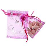 Organza Bags, G2PLUS 100PCS 9X12CM (3.54X4.72") Drawstring Organza Jewelry Favor Pouches Wedding Party Festival Gift Bags Candy Bags (Rose Butterfly Floral Print Pattern) - G2plus