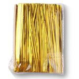 800 PCS 6’’ Metallic Twist Ties for Party Favors Bakery Cello Candy Cookie Treat Bags (Gold) - G2plus