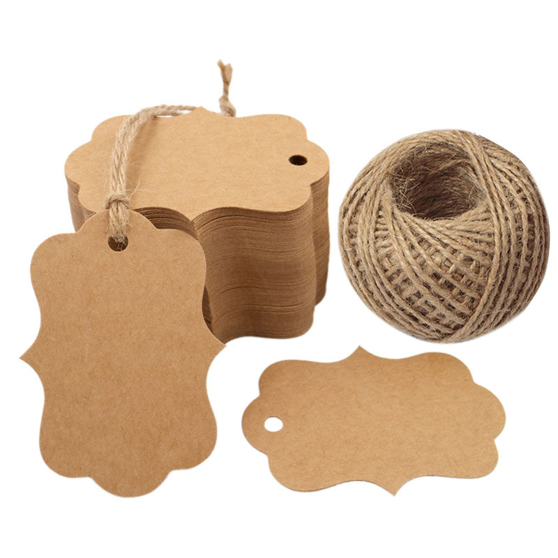 G2PLUS Gift Craft Tags 100 PCS Kraft Hang Label with 30 Meters Jute Twine, 5 cm * 7 cm Perfect as Wedding Birthday Labels; Luggage Tags; Brown Hang Tag (Brown) £599£5.99 - G2plus