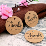 Original Design Thanks for Coming Tags 100 PCS Round Tags,Kraft Paper Gift Tags with 100 Feet Natural Jute Twine Perfect for Baby Shower,Wedding Party Favor - G2plus