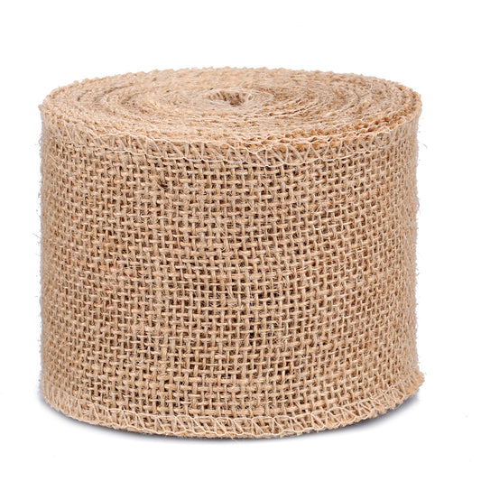 10 Yards Natural Burlap Ribbon,3" Wide Burlap Fabric Craft Ribbon for DIY Handmade, Craft Project, Wedding, Home Decoration - G2plus