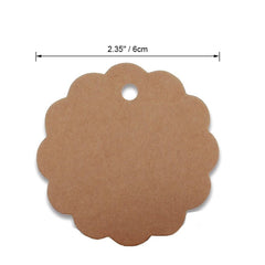 G2PLUS 100PCS Kraft Paper Gift Tags Wedding Brown Kraft Hang Tag Bonbonniere Favor Gift Tags with Jute Twine 30 Meters Long for Crafts & Price Tags (Flower Side-Brown) - G2plus