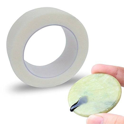 Micropore Surgical Paper Tape 1/2'' x 10 Yards with Crystal Jade Stone Glue Adhesive Pallet Holder 2.4 Inch Great for Eyelash/False Lashes Extensions - G2plus