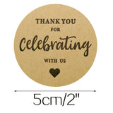 Original Design 60PCS Thank You for Celebrating with US Stickers,2 Inch Round Thank You Kraft Sticker Labels for Invitation Envelopes for Wedding, Baby Shower, Party Favor - G2plus