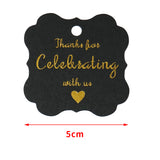 High-end Carbon Gold Thanks for Celebrating with Us Gift Tags with 100 Feet Natural String for Baby Shower, Bridal Wedding, Anniversary Celebration - G2plus