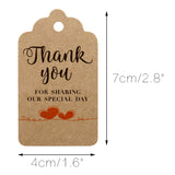 Original Design Thank You for Sharing Our Special Day - Bridal Wedding Gift Tags 100PCS Baby Shower Tags with 100 Feet Twine for DIY & Gift Wrapping (Brown) - G2plus