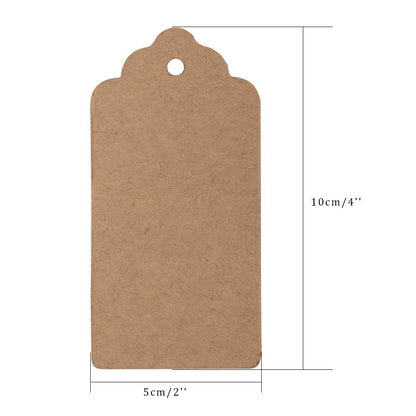 G2PLUS 100 PCS Kraft Gift Tags 5 cm * 10 cm Blank Label Paper Wedding Labels Birthday Luggage Tags Brown Hang Tag with 30 Meters Jute Twine - G2plus