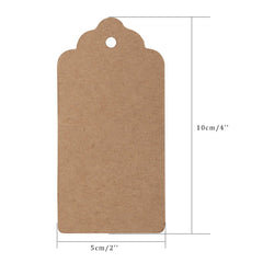 G2PLUS 100 PCS Kraft Gift Tags 5 cm * 10 cm Blank Label Paper Wedding Labels Birthday Luggage Tags Brown Hang Tag with 30 Meters Jute Twine - G2plus