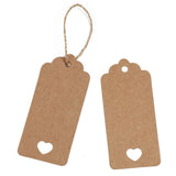 Valentine's Day Gift Kraft Paper Tags 100 PCS Luggage Tags Labels 4.5 cm * 9.5 cm Labels with 30 Meters Jute Twine (Brown) - G2plus