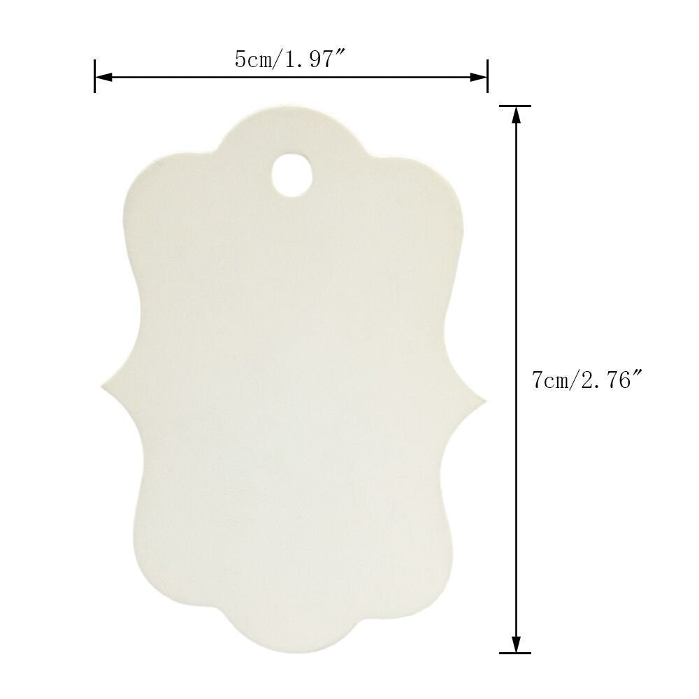 100 PCS White Paper Gift Tags, 2.75''x 1.97'' Kraft Blank Hang Tags with 100 Feet Jute Twine (White) - G2plus