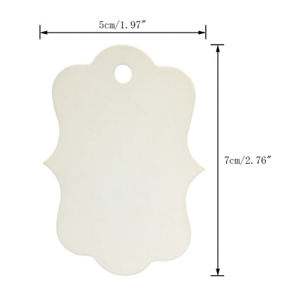 100 PCS White Paper Gift Tags, 2.75''x 1.97'' Kraft Blank Hang Tags with 100 Feet Jute Twine (White) - G2plus