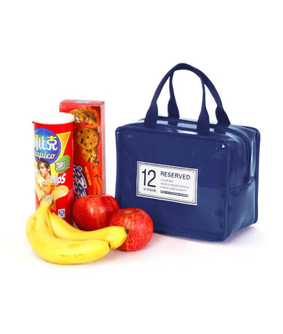 Lunch Bag with Zipper, G2PLUS Waterproof Insulated Cooler Tote Handbag, Travel Zipper Organizer Box Tote Bag Lunch Tote for Men and Women, Teens, and Kids (Dark Blue) - G2plus