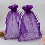 Organza Bags, G2PLUS 100PCS 10X15CM (4X6") Drawstring Organza Jewelry Favor Pouches Wedding Party Festival Gift Bags Candy Bags (Purple) - G2plus