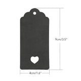 Black Gift Tags, G2PLUS 100 PCS Paper Gift Tags with String, Hollow Heart Wedding Favor Tags 4cm x 9cm with 100 Feet Jute Twine (Black) - G2plus