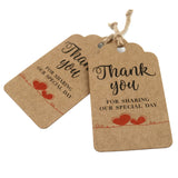 Original Design Thank You for Sharing Our Special Day - Bridal Wedding Gift Tags 100PCS Baby Shower Tags with 100 Feet Twine for DIY & Gift Wrapping (Brown) - G2plus
