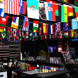 G2PLUS Flaggenkette Fahnenkette 2 * 7M Wimpelkette mit 24 Länder Fahnen Flaggen Perfekte Dekorationen für Bar, Party, Festival, Sportvereine (2*24 Länder Fahnen) - G2plus