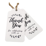 Original Design Thank You for Celebrating with Us Tags, 100PCS Paper Gift Tags with 100 Feet Natural Jute Twine Perfect for Wedding,Baby Shower and Party Decoration (White) - G2plus