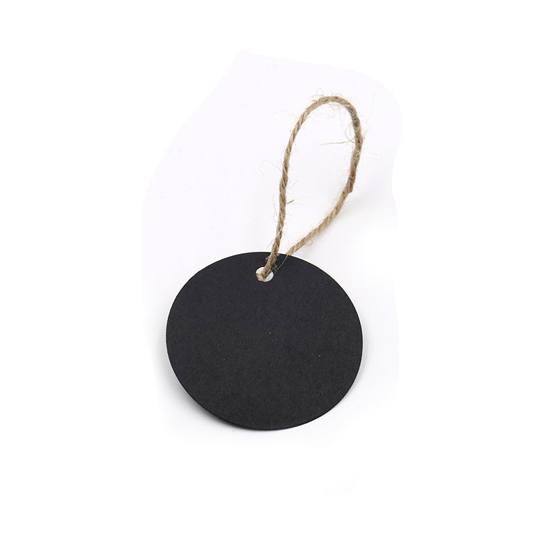 G2PLUS Round Gift Tags, 100 PCS Black Paper Labels, 5.5 cm Blank Hang Tags with 30 Meters Jute Twine, Perfect Hang Tag for Art & Craft Project - G2plus