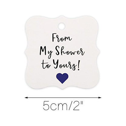 Original Design 100PCS Baby Shower Favor Tags,From My Shower To Yours Tags ! Paper Gift Tags Kraft Hang Tags with 100 Feet Natural Jute Twine - G2plus